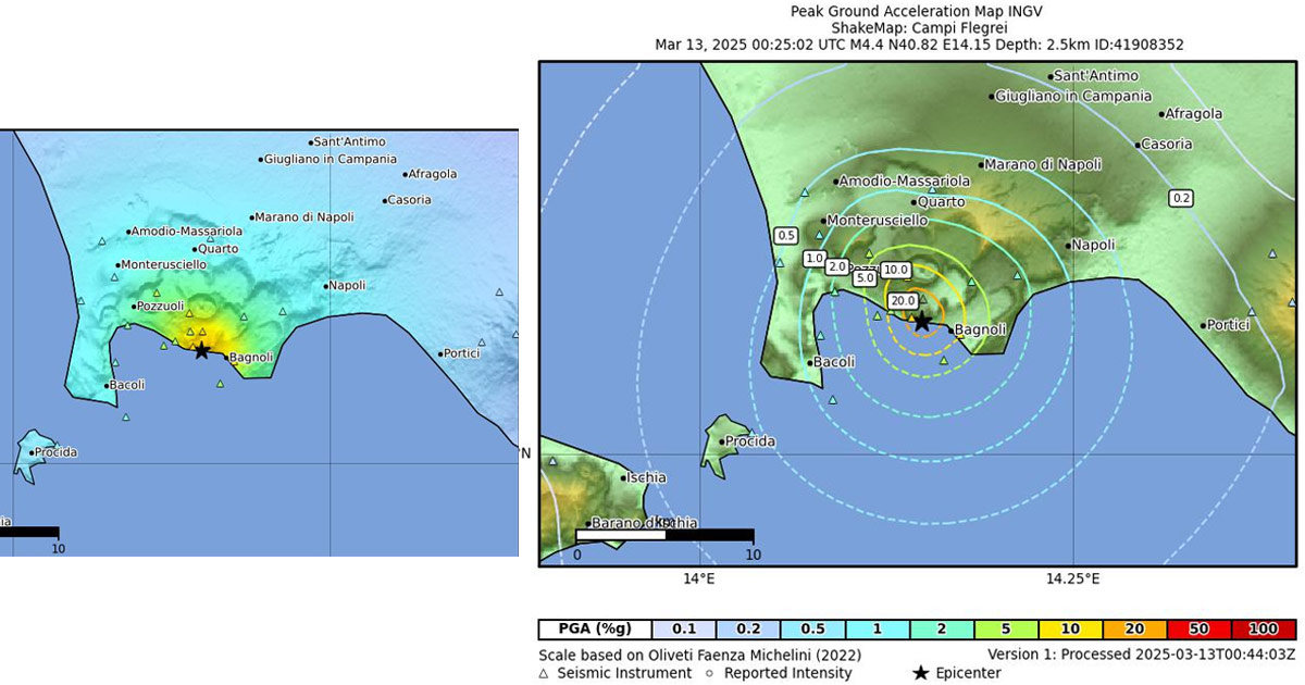 Terremoto ai Campi Flegrei: scossa di magnitudo 4.4 avvertita in tutta Napoli, crolli e danni a Pozzuoli